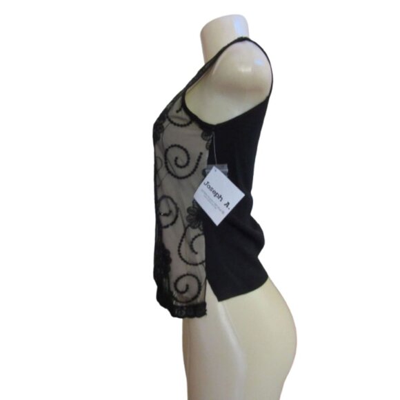 Vintage 90s New w Tags, Joseph Sleeveless Sheer Mess Floral Blouse Small - Picture 4 of 6